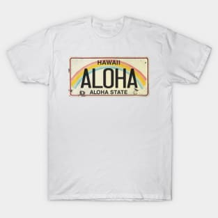 Aloha Vintage Hawaii License Plate T-Shirt